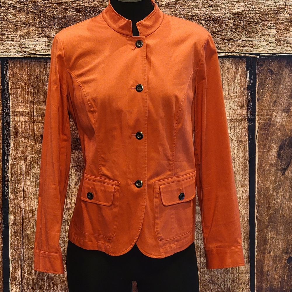 Additions by Chicos size 1 M/8 coral button up blazer